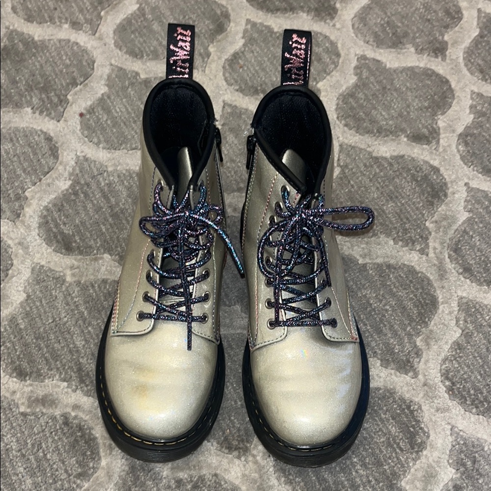 Dr. Martens Silver Combat Boots